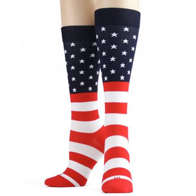 Foot Traffic Compression American Flag Socks S/M, Shoe Size 4-10, One Pair.