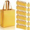 Woanger 48 Pack Christmas Glitter Gift Bags with Handle Reusable Goodie Bags Non Woven Glitter Bling Tote for Wedding Birthday Bridal Shower Holiday Party(7.9 x 3.9 x 9.8 Inch,Gold) view 1