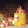 Woanger 48 Pack Christmas Glitter Gift Bags with Handle Reusable Goodie Bags Non Woven Glitter Bling Tote for Wedding Birthday Bridal Shower Holiday Party(7.9 x 3.9 x 9.8 Inch,Gold) view 4