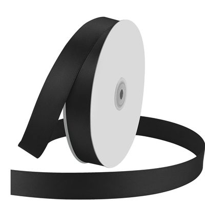 1" Wide x 100 Yards Single Face Polyester Satin Ribbon, Satin Ribbon for Crafts, Gift, Hair Bows, Wedding Party Decoration, Bow Making & Other Projects (Black)