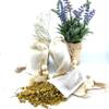 100% Naturally Dried Chamomile Flowers, Jute & Wooden Beaded Drawstring Sack, 1/2 oz view 1