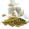 100% Naturally Dried Chamomile Flowers, Jute & Wooden Beaded Drawstring Sack, 1/2 oz view 2