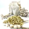 100% Naturally Dried Jasmine Flowers, Jute & Wooden Beaded Drawstring Sack, 1/2 oz view 1