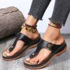 WALLDOR Massage Slippers Shoes for Men Women,Feet Sole Point Massage Slippers,Plus Size Beach Slippers, Summer Fashion Wedge Sandals,Black,38 view 1