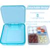 3PCS Pill Case for Pocket Travel Pill Organizer Small Pill Box Portable 4 Compartments Removable Medicine Organizer for Vitamin Fish Oil (3PCS) view 2
