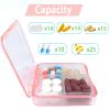 3PCS Pill Case for Pocket Travel Pill Organizer Small Pill Box Portable 4 Compartments Removable Medicine Organizer for Vitamin Fish Oil (3PCS) view 3