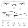 KOOSUFA Mens Half Frame Photochromic Reading Glasses Sun Readers Black +1.0 view 2