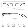 KOOSUFA Photochromic Glasses Sun Readers Eyeglasses Semi Rimless Metal Lightweight UV Protection Sunglasses Eyewear for Men Darken In Sunlight, Brown view 2