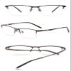 KOOSUFA Photochromic Glasses Sun Readers Eyeglasses Semi Rimless Metal Lightweight UV Protection Sunglasses Eyewear for Men Darken In Sunlight, Brown view 3