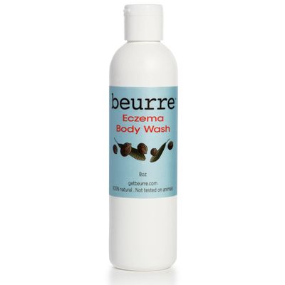 Beurre Shea Butter Eczema Body Wash - Soothing, Hydrating Vegan Eczema Skin Care for Sensitive, Dry Skin, Infused with Chamomile & Calendula | 8 oz.