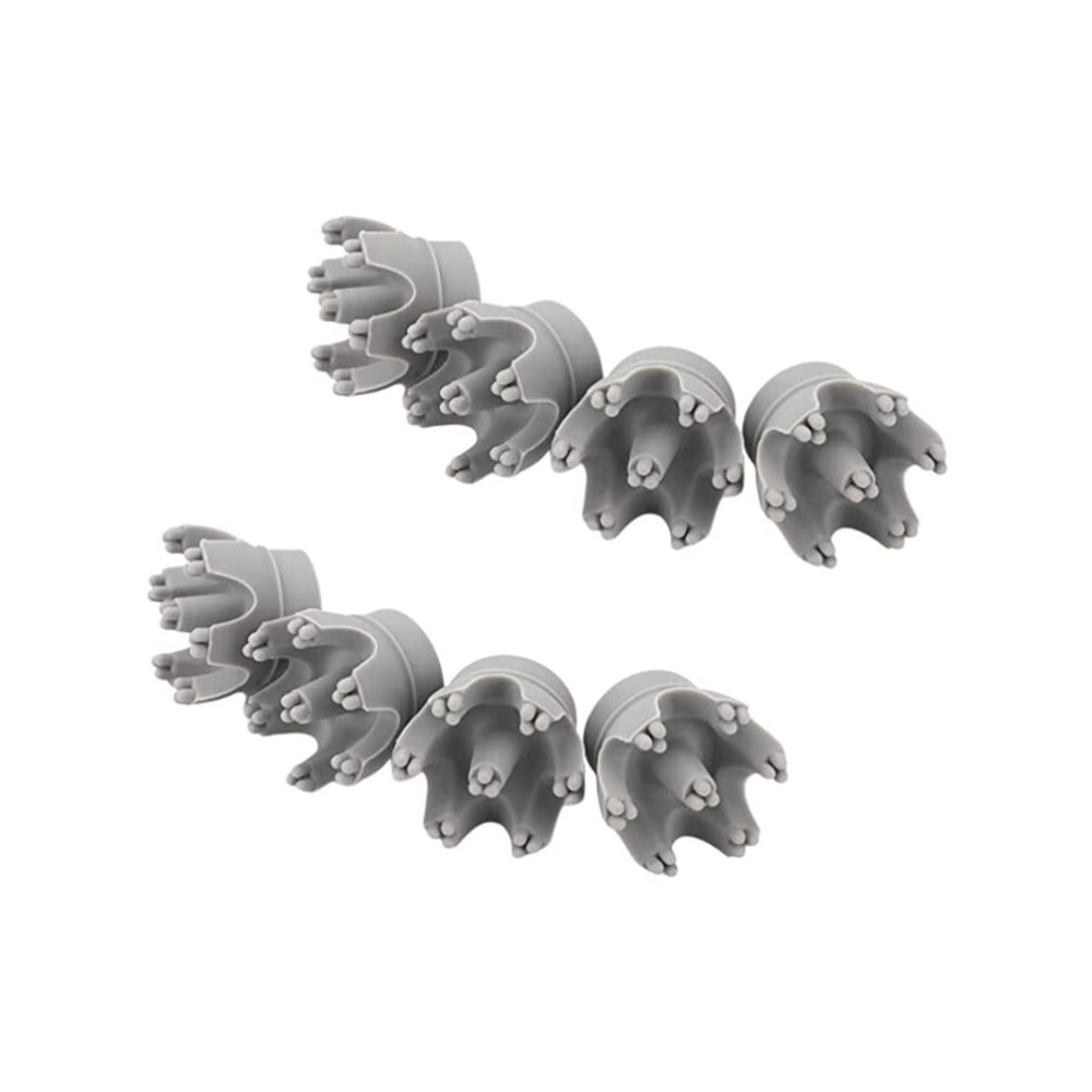 EXCEART Electric Massage Head Replacement 8Pcs Kneading Vibrating Massager Heads for Neck and Body Stress Relief Durable Grey Massager Accessories