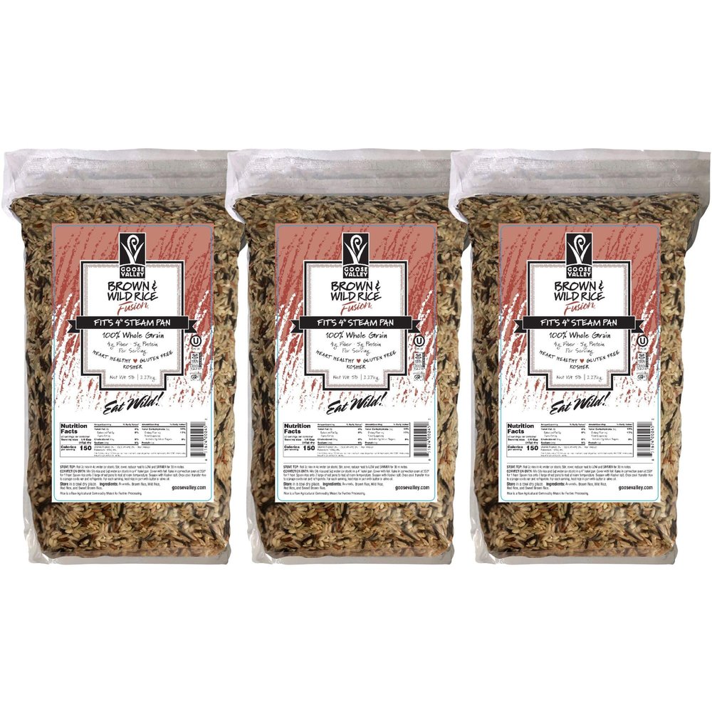 Goose Valley Brown & Wild Rice Fusion, 5 lb, 2.27 kg (Pack of 3)