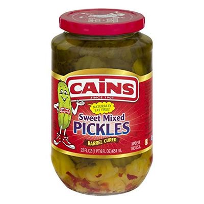 4 set of 22 Fl Oz Jar Cains Sweet Mixed Pickles