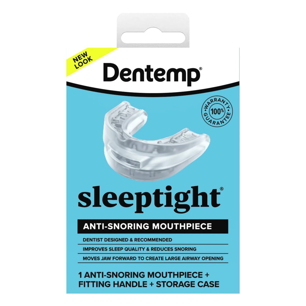 Dentemp SleepTight Mouthpiece  Anti Snoring Device - Custom Fit Snoring Mouthguard for a Better Night's Sleep - Device Designed by Dentist and Made in USA 1pk (Packaging May Vary)