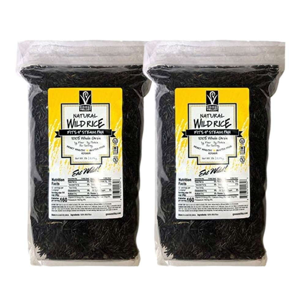 Goose Valley Natural Wild Rice - Family Reserve 5 lbs - Variety of Jumbo High Fiber and High Protein Whole Grain Rice for Healthy Heart Pack of 2