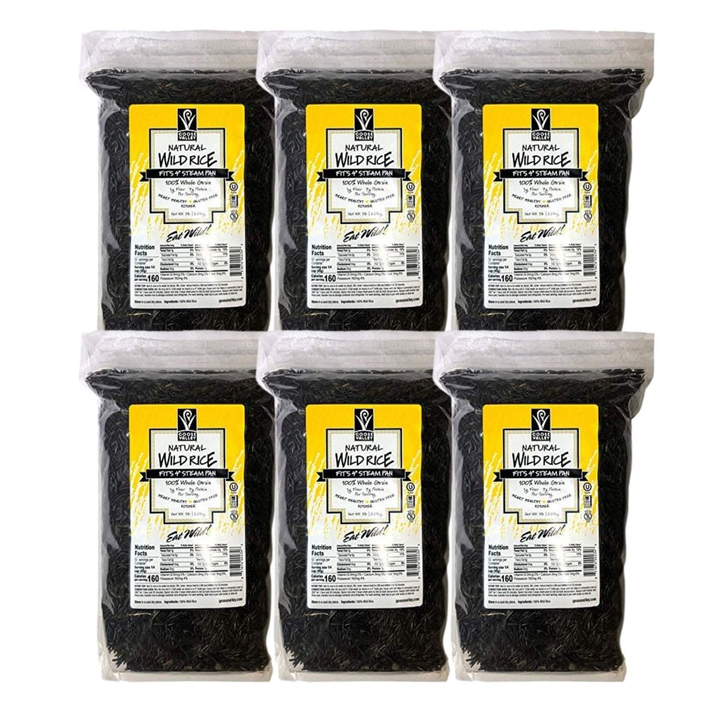 Goose Valley Natural Wild Rice - Family Reserve 5 lbs (Pack of 6) - Variety of Jumbo High Fiber and High Protein Whole Grain Rice for Healthy Heart