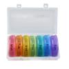 EXCEART Rainbow 21 Compartments Weekly Pill Organizer Travel Medicine Dispenser Round Vitamin Container Portable Holder for Daily Medication Storage view 1