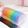 EXCEART Rainbow 21 Compartments Weekly Pill Organizer Travel Medicine Dispenser Round Vitamin Container Portable Holder for Daily Medication Storage view 3
