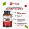 Montmorency Cherry 6400mg - 200 Tart Cherry Capsules - Natural Tart Cherry Extract Supplement for Men & Women  Super Strength, Gluten Free, Vegan and GMO Free - Made in The UK by Prowise view 4