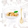 WDF 7oz Clear Dessert Cups Disposable - 96 Pack Dessert Cups With Mini Gold Spoons Plastic Parfait Cups Medium to Large 48 Ice Cream Plastic Cups & 48 Gold Tasting Spoons for Party & Thanksgiving view 3