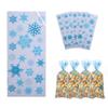 AKOAK 100 Pcs Christmas Candy Bag, Transparent Snowflake Cellophane Cookie Bag, Winter Snowflake Treatment Bag, for Christmas Holiday Party Gifts Favored Supplies view 1