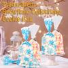 AKOAK 100 Pcs Christmas Candy Bag, Transparent Snowflake Cellophane Cookie Bag, Winter Snowflake Treatment Bag, for Christmas Holiday Party Gifts Favored Supplies view 2