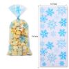 AKOAK 100 Pcs Christmas Candy Bag, Transparent Snowflake Cellophane Cookie Bag, Winter Snowflake Treatment Bag, for Christmas Holiday Party Gifts Favored Supplies view 4
