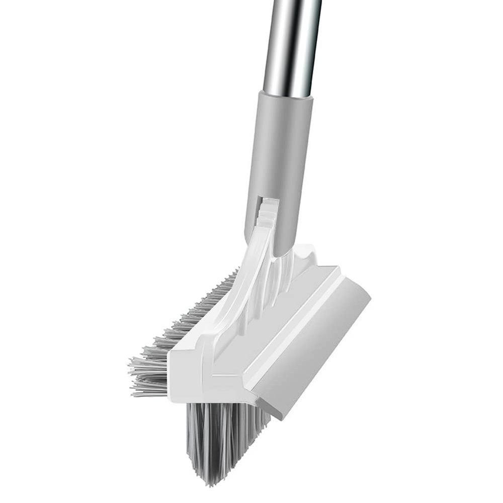 3 in 1 Floor Scrub Brush with Squeegee, Floor Scrub Brush with Long Handle, 180 Rotating Brush Head for Floor Kitchen Wall Deck Tile Cleaning