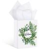 24 Pieces Wedding Gift Bags and 38 Sheets Wrapping Tissue Paper 10 x 7.87 x 3.15 Inch White Welcome Bags with Handles Packaging and Storage Tissue Paper for Wedding Birthday Party Favors Supplies view 1