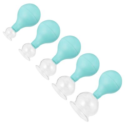 5pcs Cupping Device Glass Cupping Cup Rubber Cupping Cup Household Cupping Therapy Vacuum Can