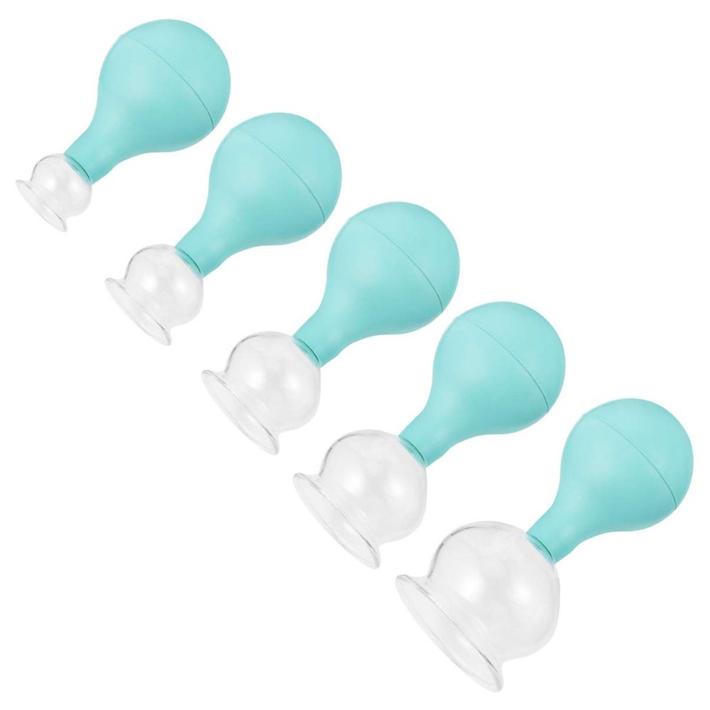 5pcs Cupping Device Glass Cupping Cup Rubber Cupping Cup Household Cupping Therapy Vacuum Can
