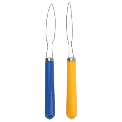 2PCS Button Hook, Shirt Coat Buttoning Aid One Hand Button Tool Stainless Steel Thread Loop Sewing Embroidery Tool