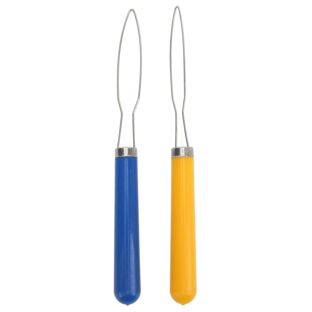 2PCS Button Hook, Shirt Coat Buttoning Aid One Hand Button Tool Stainless Steel Thread Loop Sewing Embroidery Tool