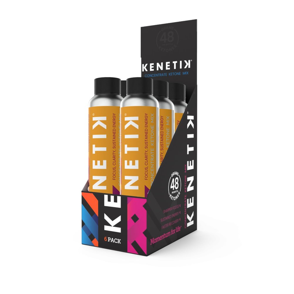 KENETIK Ketone Drink Mix, Exogenous Ketones Blend, Keto, Caffeine & Sugar Free, Vegan Supplement For Clean Energy & Mental Focus, Coffee Alternative with D-BHB - Pineapple Passionfruit Flavor, 6PK