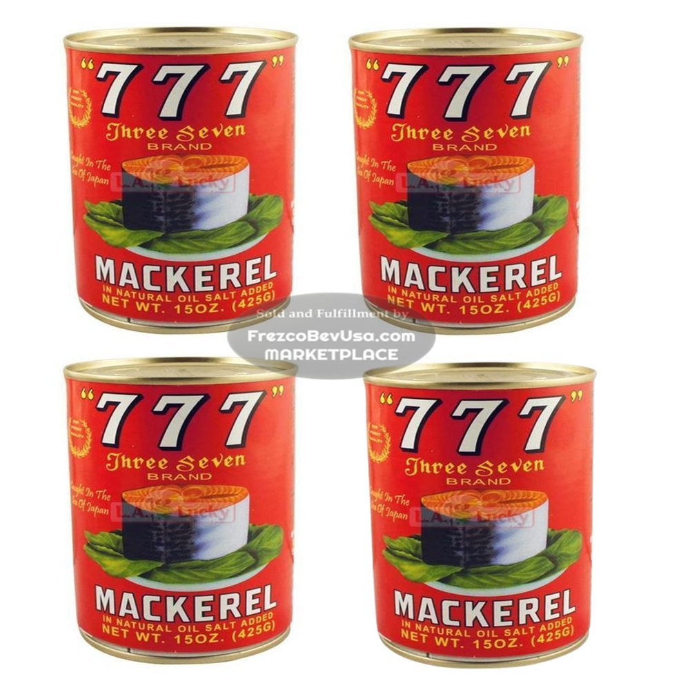 777 Mackerel Fiji Tin Fish (Pack Of 4 x 15 Oz) Premium quality mackerel in oil and full of flavor