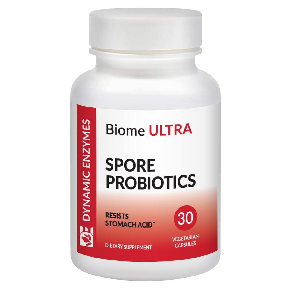 Biome Ultra Spore Probiotic + Prebiotic FOS (ProbioSEB CSC3)  5 Billion CFU Per Capsule  Bacillus Coagulans, Subtilis & Clausii  Shelf-Stable Daily Probiotic for Gut & Microbiome Support  30 Caps