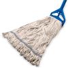 SPARTA Flo-Pac Acrylic Mop Head, Loop-Ended, Narrow Band with 1" Blue Band for Organized Cleaning, X-Large, Natural, (Pack of 12) view 4