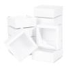 BENECREAT 16 Packs 3.3x3.3x1.3inch Clear Frosted PVC Cover Drawer Boxes, Square White Kraft Present Packaging Boxes for Party Favor Treats, Bakery, and Jewelry Packaging view 1