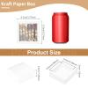 BENECREAT 16 Packs 3.3x3.3x1.3inch Clear Frosted PVC Cover Drawer Boxes, Square White Kraft Present Packaging Boxes for Party Favor Treats, Bakery, and Jewelry Packaging view 2