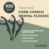 Natural Dental Floss Picks (100 Count) - Vegan, Eco Friendly, Sustainable Dental Flossers - Twin Floss (Charcoal) view 2