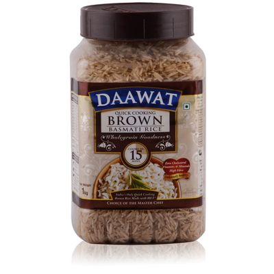 BBRATS Daawat Basmati Rice - Brown, 1kg Jar