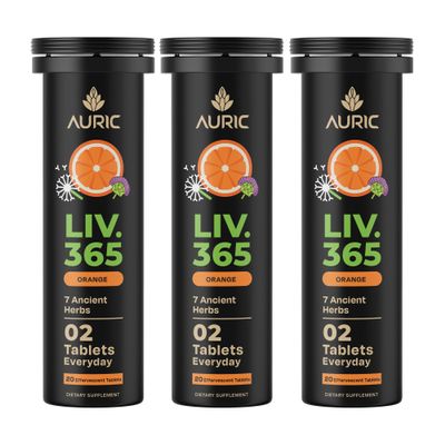 Auric Herbal Liver Support Supplement | Milk Thistle (Silymarin), Turmeric, Garlic, Ginger for Liver Health | Advanced Detox & Cleansing Formula for active Liver | 60 Tablets | Plant Based Gluten-Free