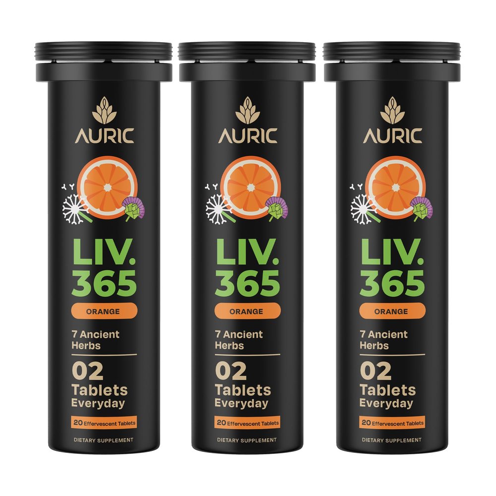 Auric Herbal Liver Support Supplement | Milk Thistle (Silymarin), Turmeric, Garlic, Ginger for Liver Health | Advanced Detox & Cleansing Formula for active Liver | 60 Tablets | Plant Based Gluten-Free