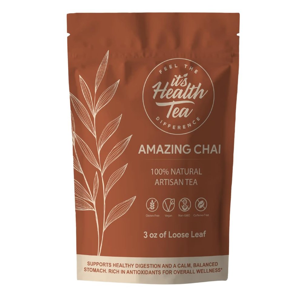 Amazing Chai Herbal Tea  Rooibos, Cinnamon, Ginger, Cardamom & Cloves  Caffeine-Free Spiced Blend for Digestive Comfort & Calm Balance  3 oz Loose Leaf  Antioxidant-Rich Wellness Tea