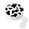 Bagea-Ka Cowhide Milk Cow Print Contact Lens Case Box Eye Care Kit Holder Mirror Box with Tweezers Remover Tool Solution Bottle for Outdoor Travel & Home view 1