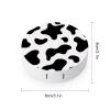 Bagea-Ka Cowhide Milk Cow Print Contact Lens Case Box Eye Care Kit Holder Mirror Box with Tweezers Remover Tool Solution Bottle for Outdoor Travel & Home view 2