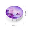 Bagea-Ka Butterfly on Purple Flowers Pattern Contact Lens Case Box Eye Care Kit Holder Mirror Box with Tweezers Remover Tool Solution Bottle for Outdoor Travel & Home view 2