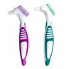 Mckkor Premium Hygiene Denture Cleaning Brush Set, Multi-Layered Bristles & Ergonomic Rubber Handle, for Denture Care(Purple & Green) view 1