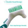 Mckkor Premium Hygiene Denture Cleaning Brush Set, Multi-Layered Bristles & Ergonomic Rubber Handle, for Denture Care(Purple & Green) view 2