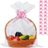 UltraOutlet 100 Packs Large Cellophane Bags 18" x 24" Clear Cellophane Gift Basket Wraps 2.3 Mil Thick Clear Cello Bags for Fruit Basket, Gift Wrap, Treats, Arts and Crafts, 100ct Ribbon Bows view 1